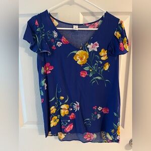 Old Navy Blue Floral Blouse